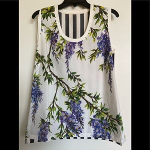 Dolce Gabbana Wisteria Cotton Sleeveless Shirt